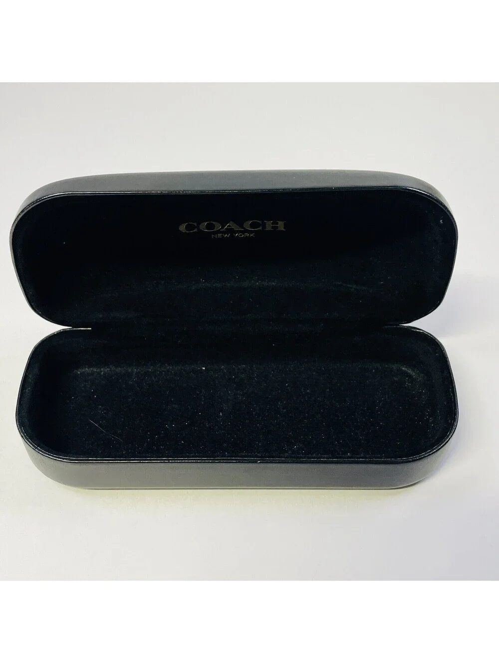Coach Hard Case Sunglasses Eyeglasses Black Clam Shell Shut Logo